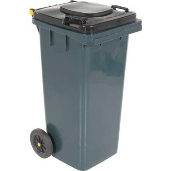 Vestil Gray Trash Can - 32 Gal W/Lid Lifter - TH-32-GY-FL